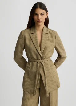 Liu Jo Blazer à rayures avec ceinture|Femme Vestes|Tailleurs