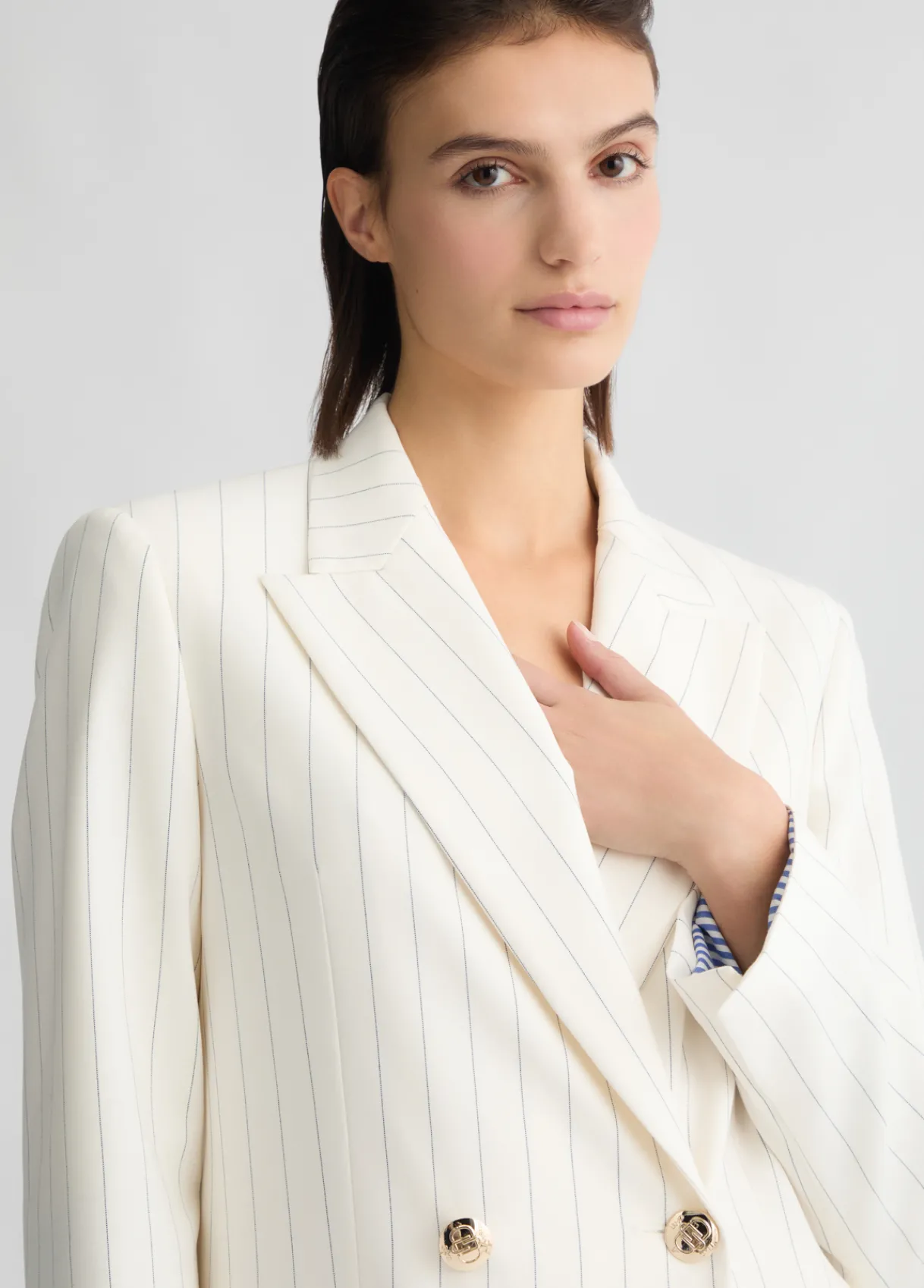 Liu Jo Blazer croisé à rayures|Femme Vestes|Tailleurs