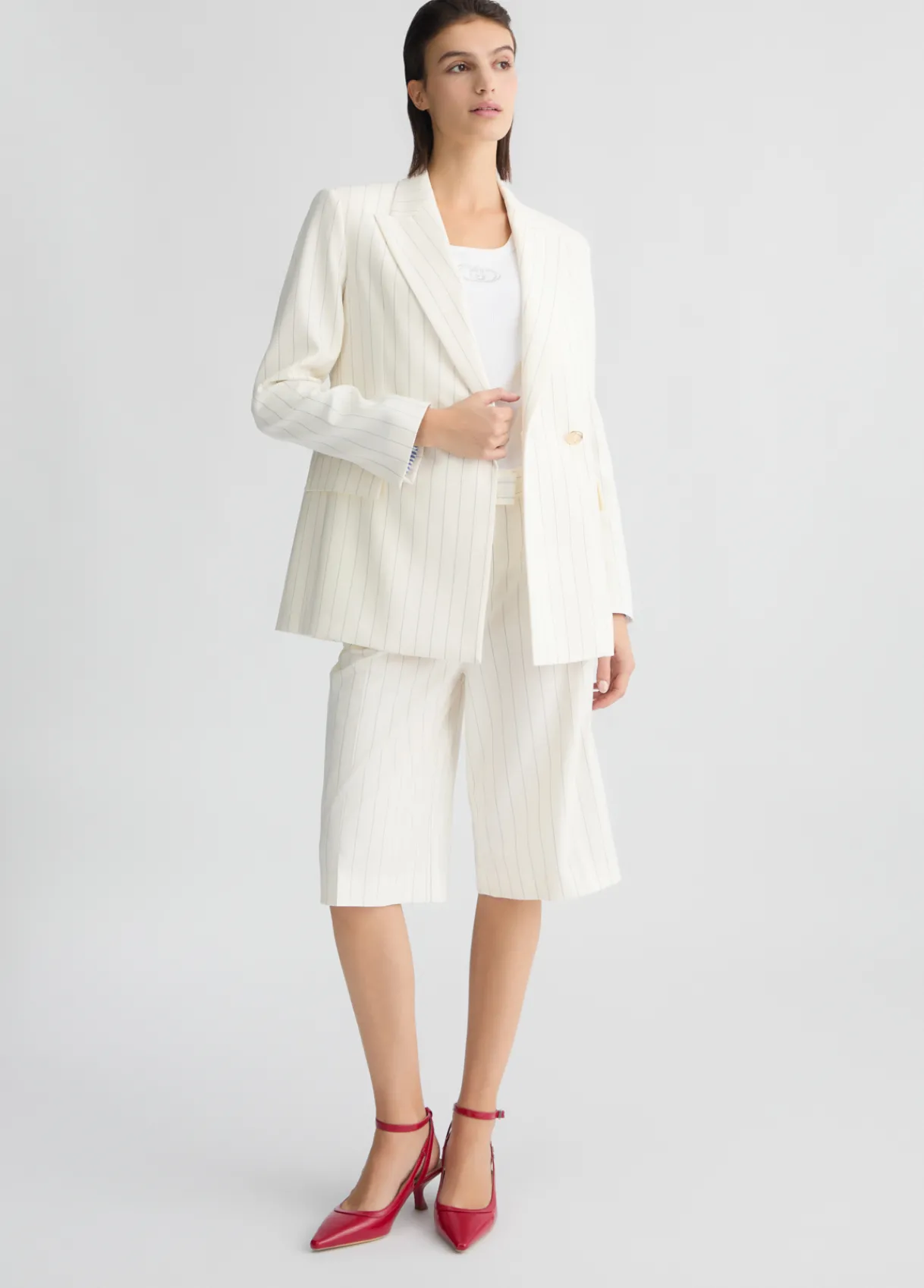 Liu Jo Blazer croisé à rayures|Femme Vestes|Tailleurs