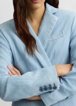Liu Jo Blazer en denim à rayures craie|Femme Vestes|Tailleurs