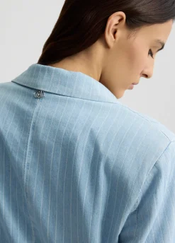 Liu Jo Blazer en denim à rayures craie|Femme Vestes|Tailleurs