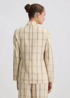 Liu Jo Blazer en lin à carreaux|Femme Vestes|Tailleurs