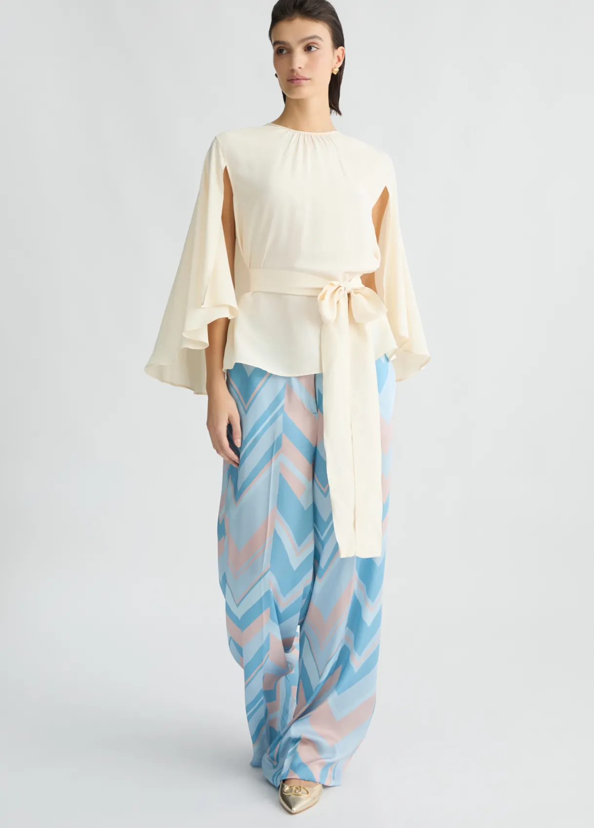 Liu Jo Blouse en crêpe de chine avec ceinture|Femme Chemises Et Blouses|Cérémonie
