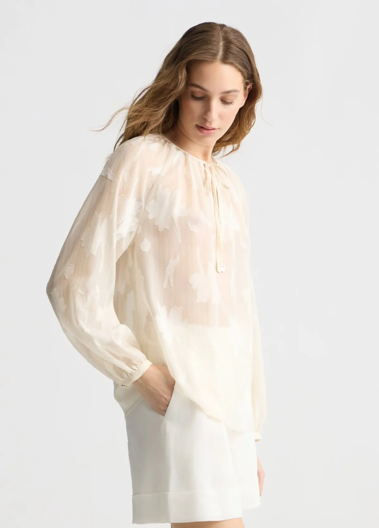 Liu Jo Blouse en lurex® à fleurs|Femme Chemises Et Blouses