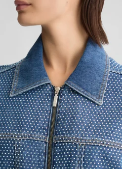 Liu Jo Blouson en toile denim avec strass|Femme Vestes