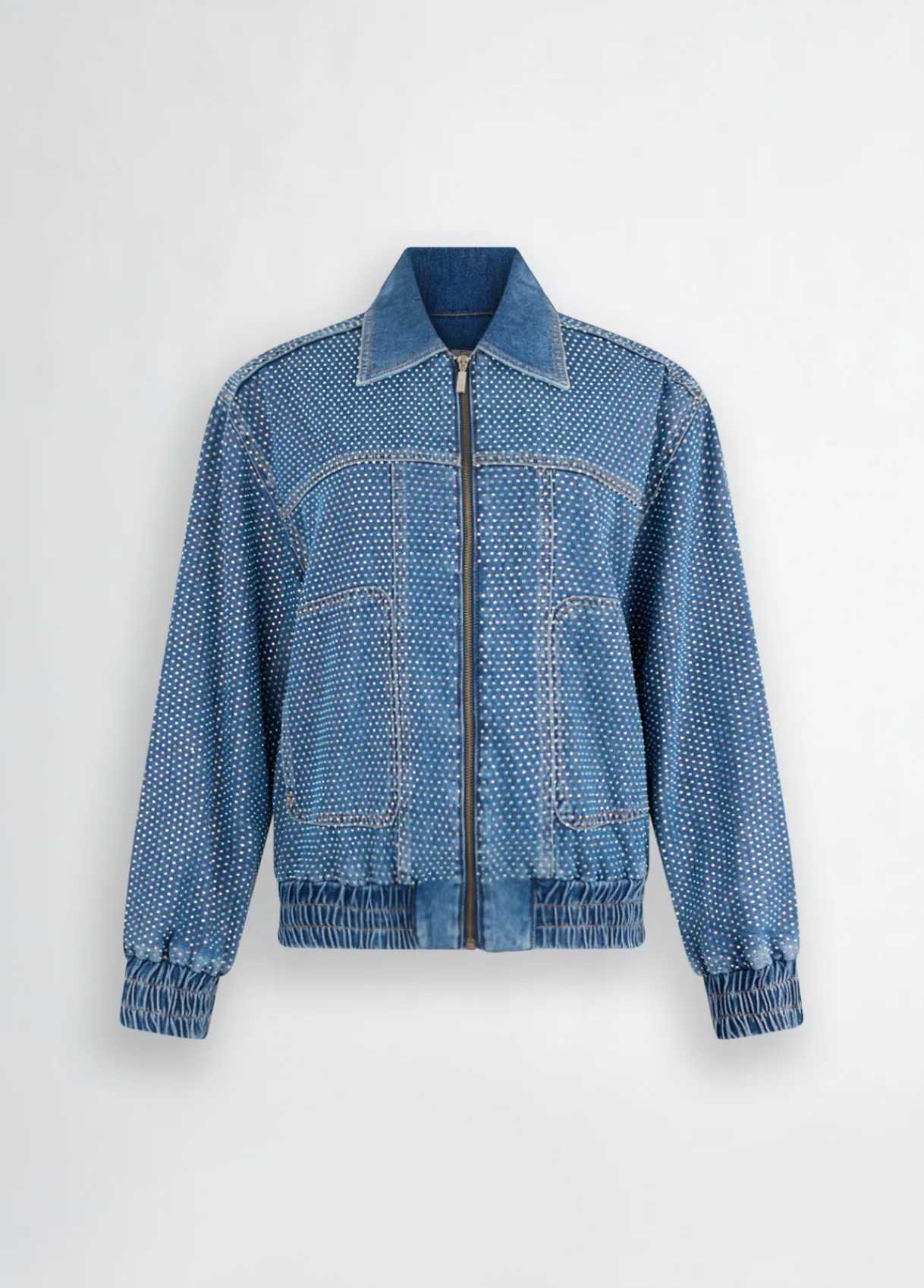 Liu Jo Blouson en toile denim avec strass|Femme Vestes