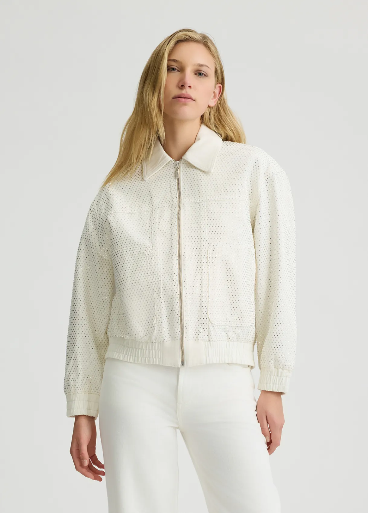 Liu Jo Bomber en toile denim avec strass|Femme Vestes