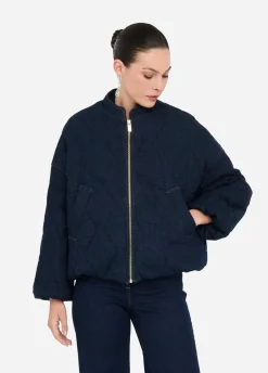 Liu Jo Bomber en toile denim matelassée|Femme Manteaux