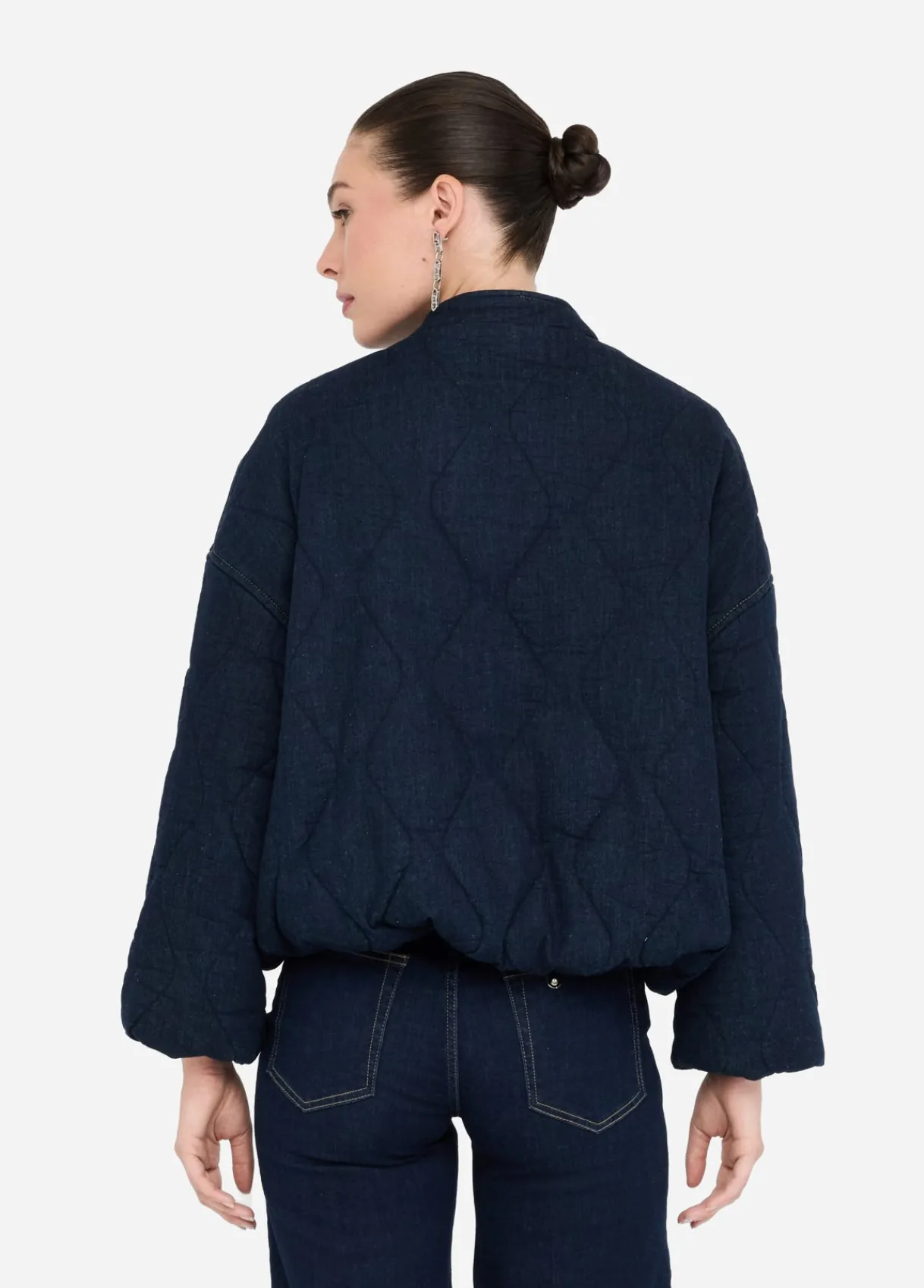 Liu Jo Bomber en toile denim matelassée|Femme Manteaux
