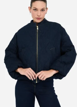 Liu Jo Bomber en toile denim matelassée|Femme Manteaux