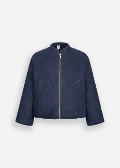 Liu Jo Bomber en toile denim matelassée|Femme Manteaux
