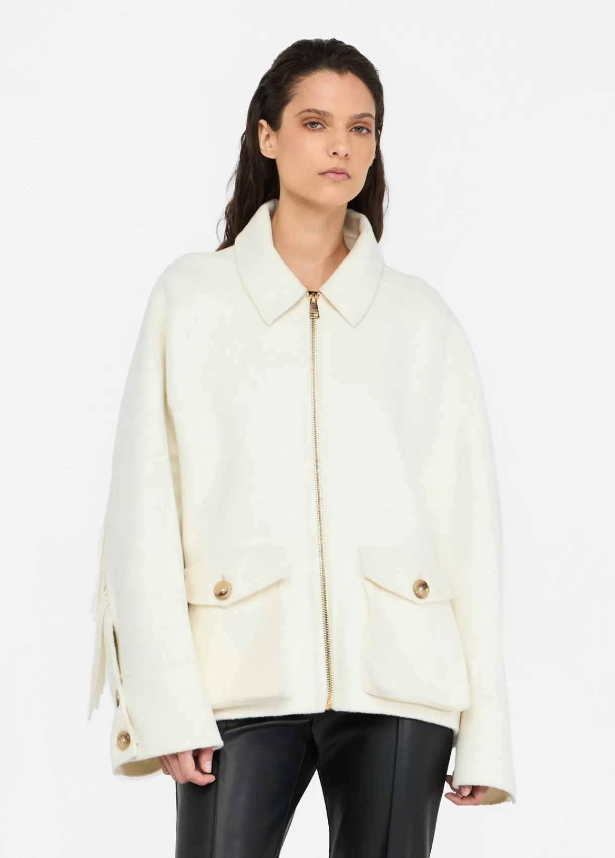 Liu Jo Caban en laine avec franges|Femme Manteaux