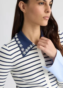 Liu Jo Cardigan à rayures avec col|Femme Mailles