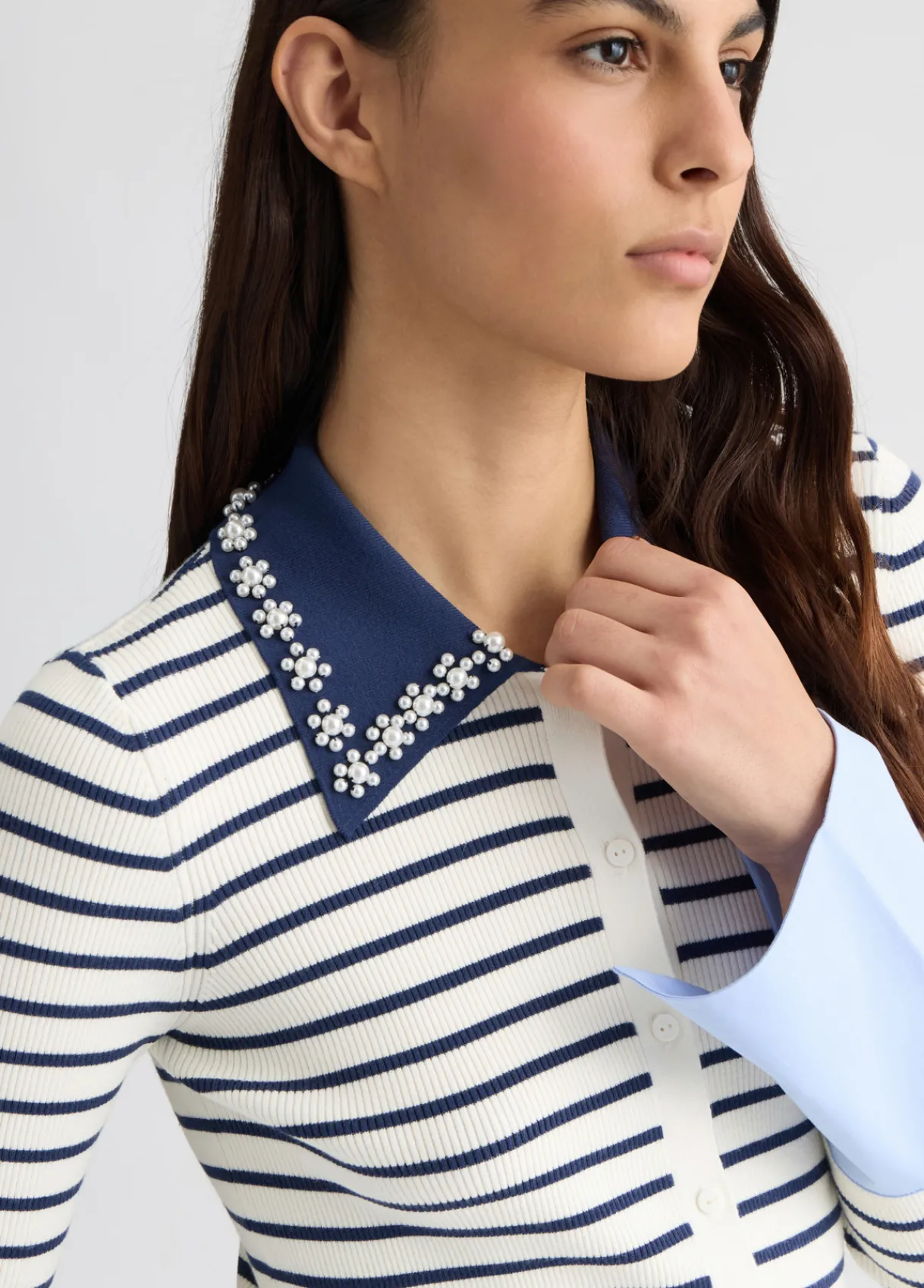 Liu Jo Cardigan à rayures avec col|Femme Mailles