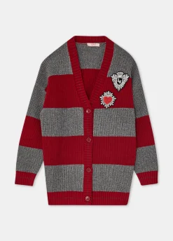 Liu Jo Cardigan en Lurex® à rayures|Enfant Pull Et Sweatshirts