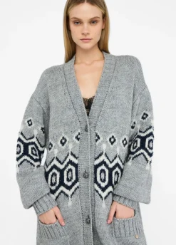 Liu Jo Cardigan jacquard en alpaga et laine|Femme Mailles