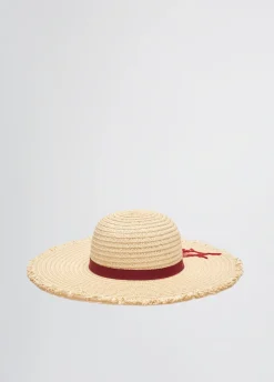 Liu Jo Casquette en raphia avec logo|Femme Bonnets|Mode Plage