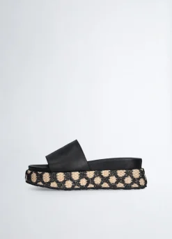Liu Jo Chaussons compensés en raphia|Femme Mocassins