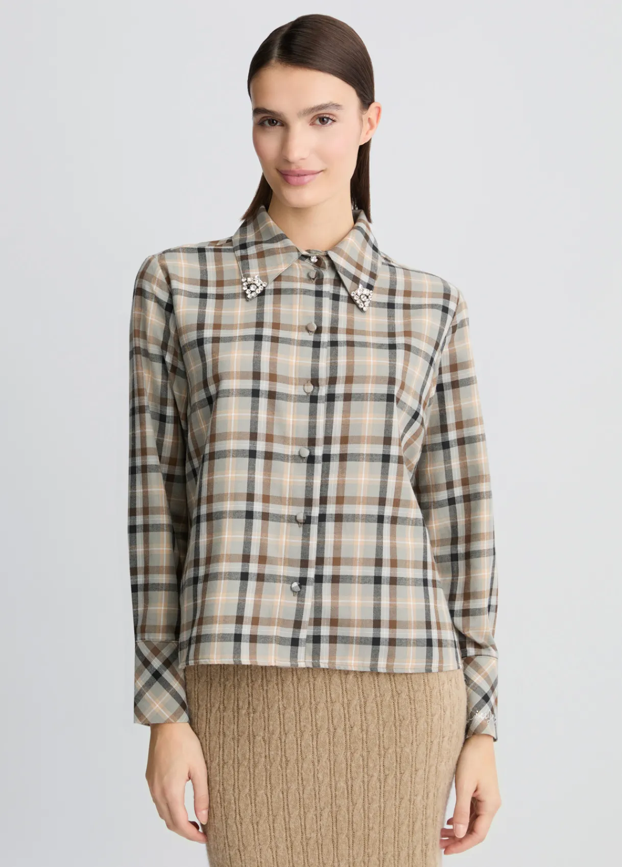Liu Jo Chemise à carreaux avec broderies bijoux|Femme Chemises Et Blouses
