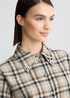 Liu Jo Chemise à carreaux avec broderies bijoux|Femme Chemises Et Blouses