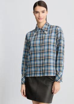 Liu Jo Chemise à carreaux avec broderies bijoux|Femme Chemises Et Blouses