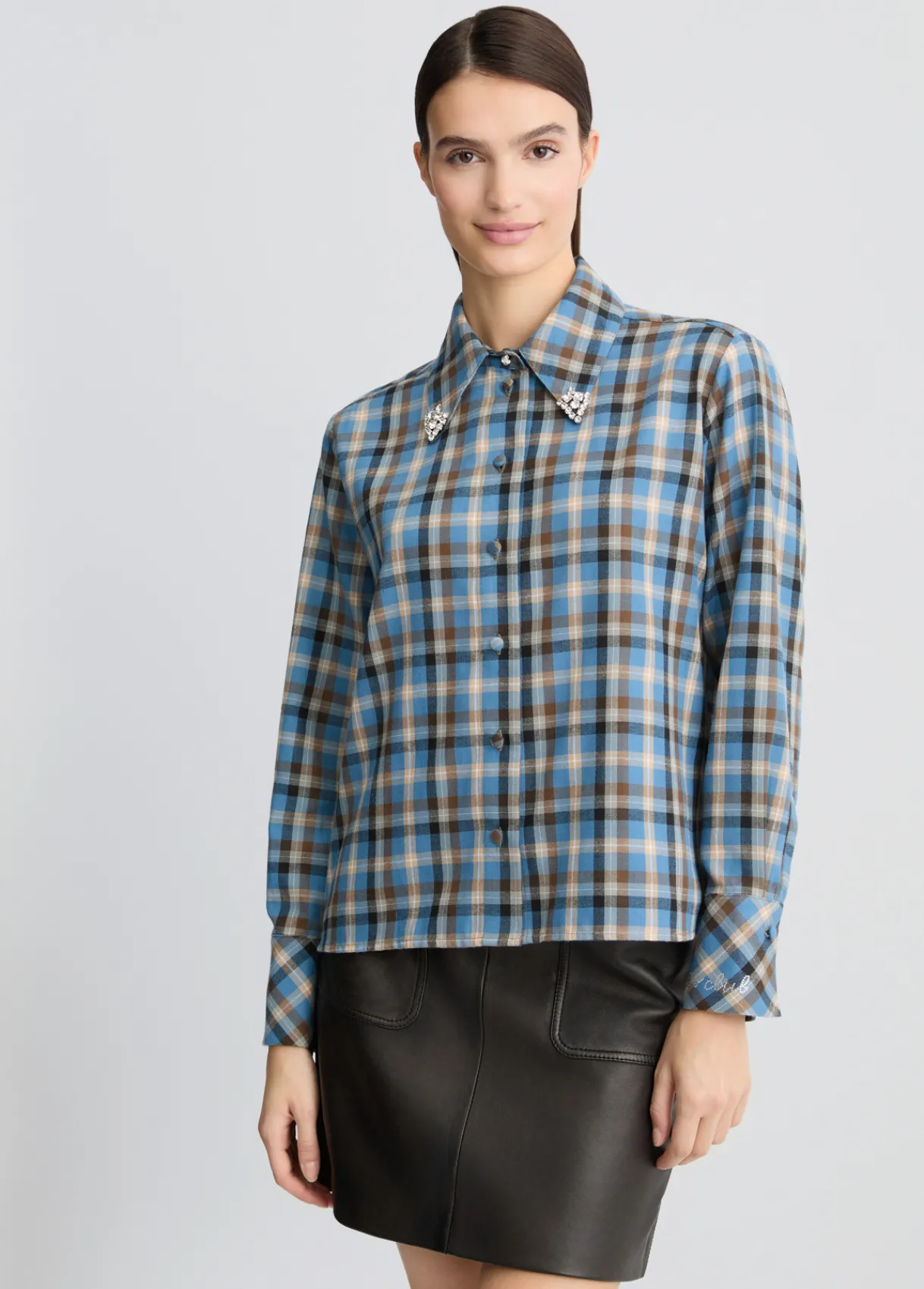 Liu Jo Chemise à carreaux avec broderies bijoux|Femme Chemises Et Blouses