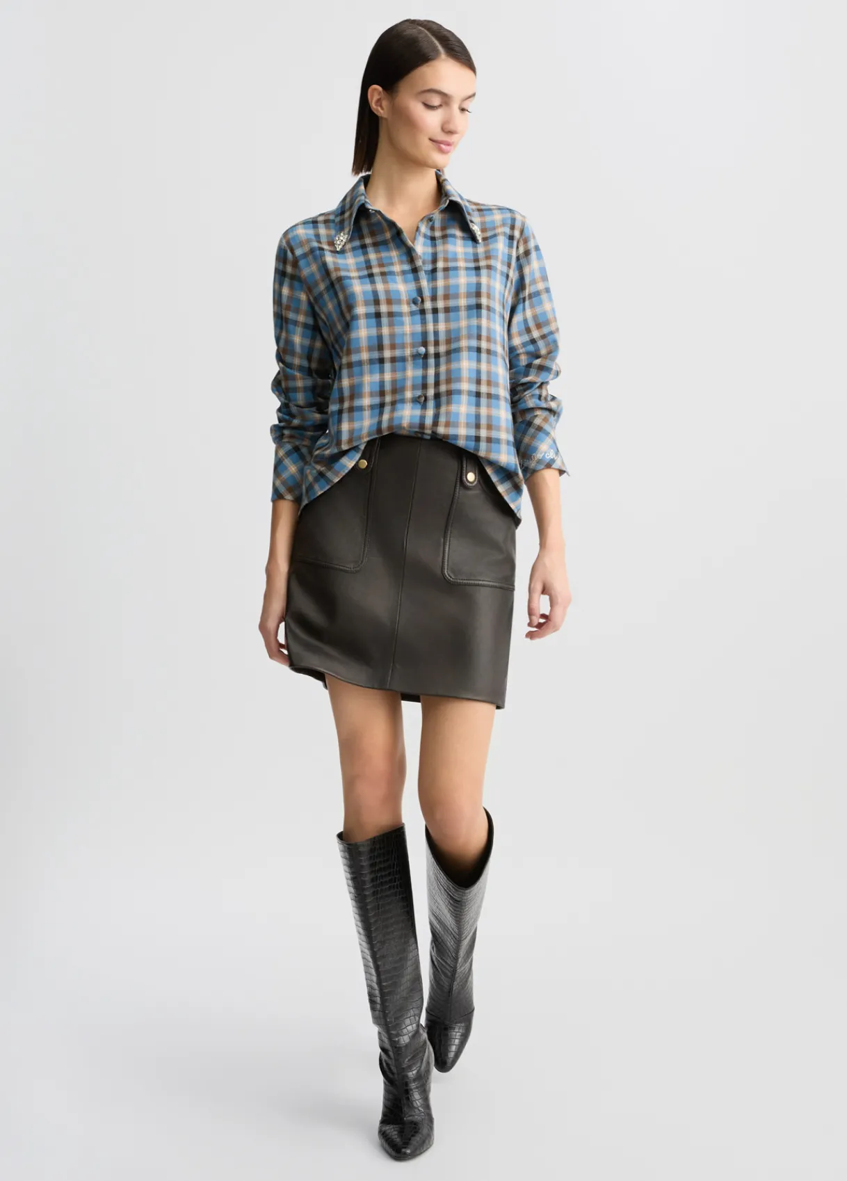 Liu Jo Chemise à carreaux avec broderies bijoux|Femme Chemises Et Blouses
