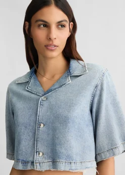 Liu Jo Chemise cropped en jean|Femme Chemises Et Blouses