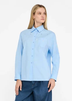 Liu Jo Chemise en coton avec strass|Femme Chemises Et Blouses
