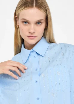 Liu Jo Chemise en coton avec strass|Femme Chemises Et Blouses