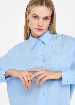 Liu Jo Chemise en coton avec strass|Femme Chemises Et Blouses