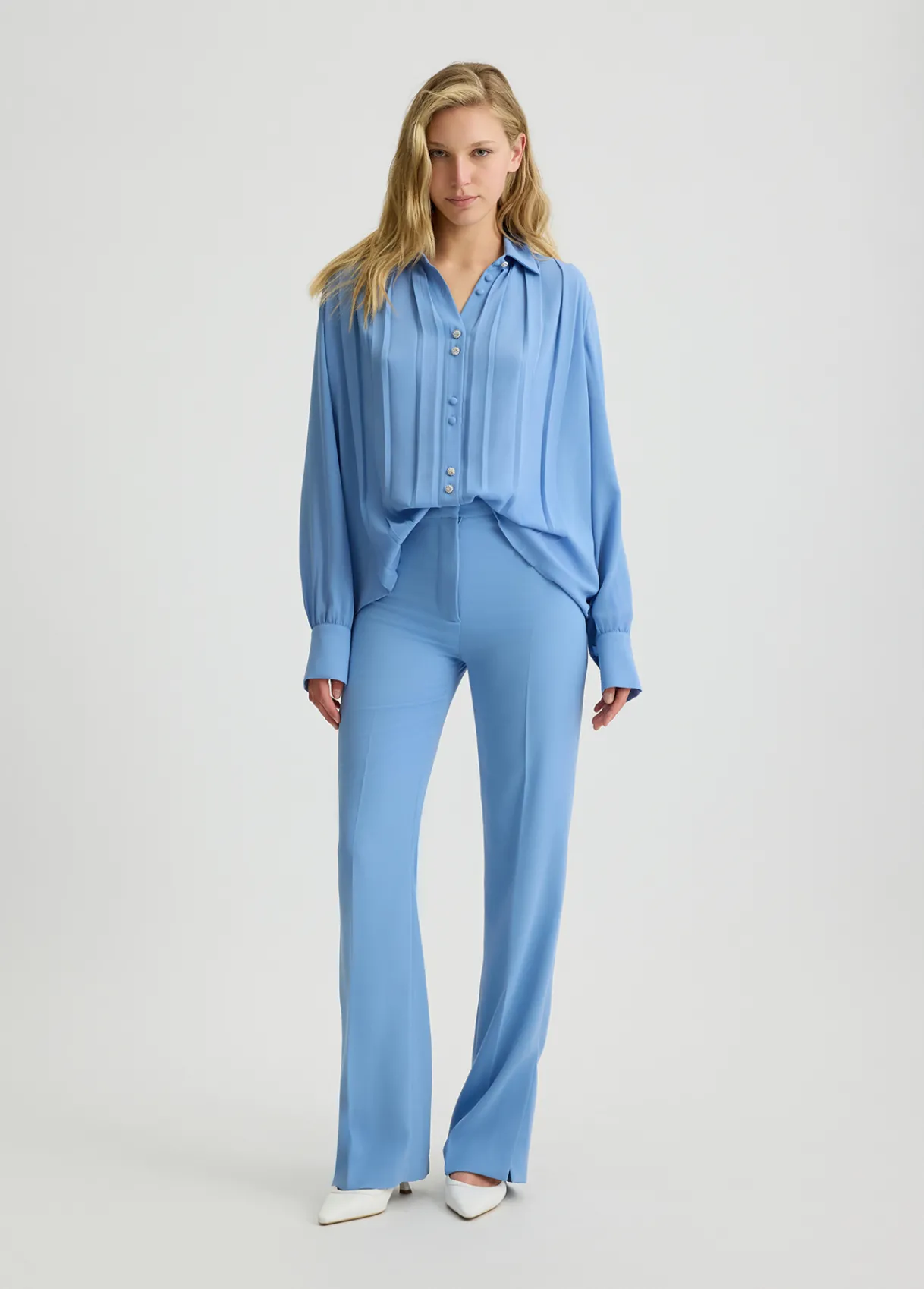 Liu Jo Chemise en georgette avec plis|Femme Chemises Et Blouses|Cérémonie