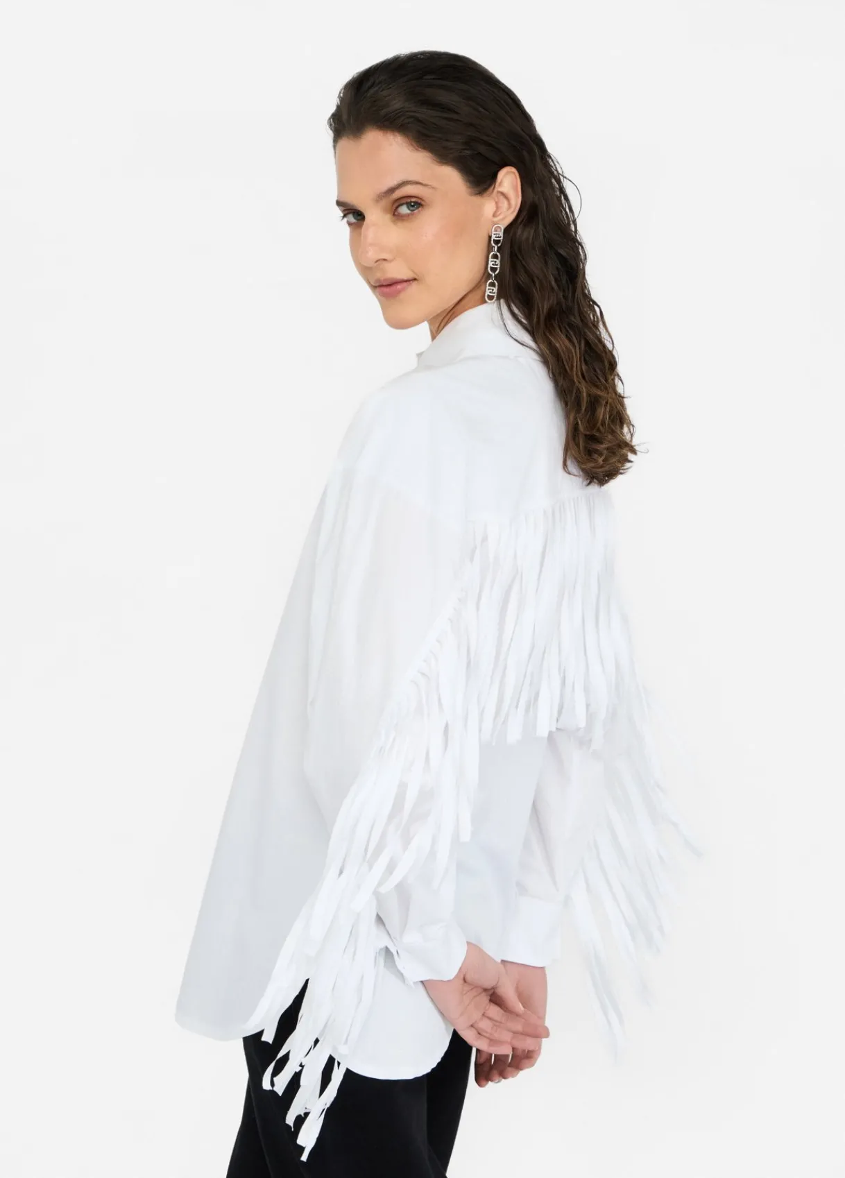 Liu Jo Chemise en popeline avec franges|Femme Chemises Et Blouses