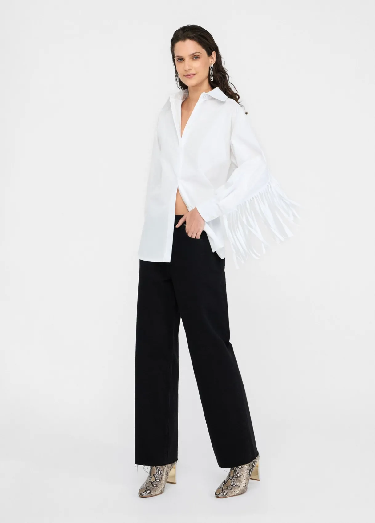 Liu Jo Chemise en popeline avec franges|Femme Chemises Et Blouses