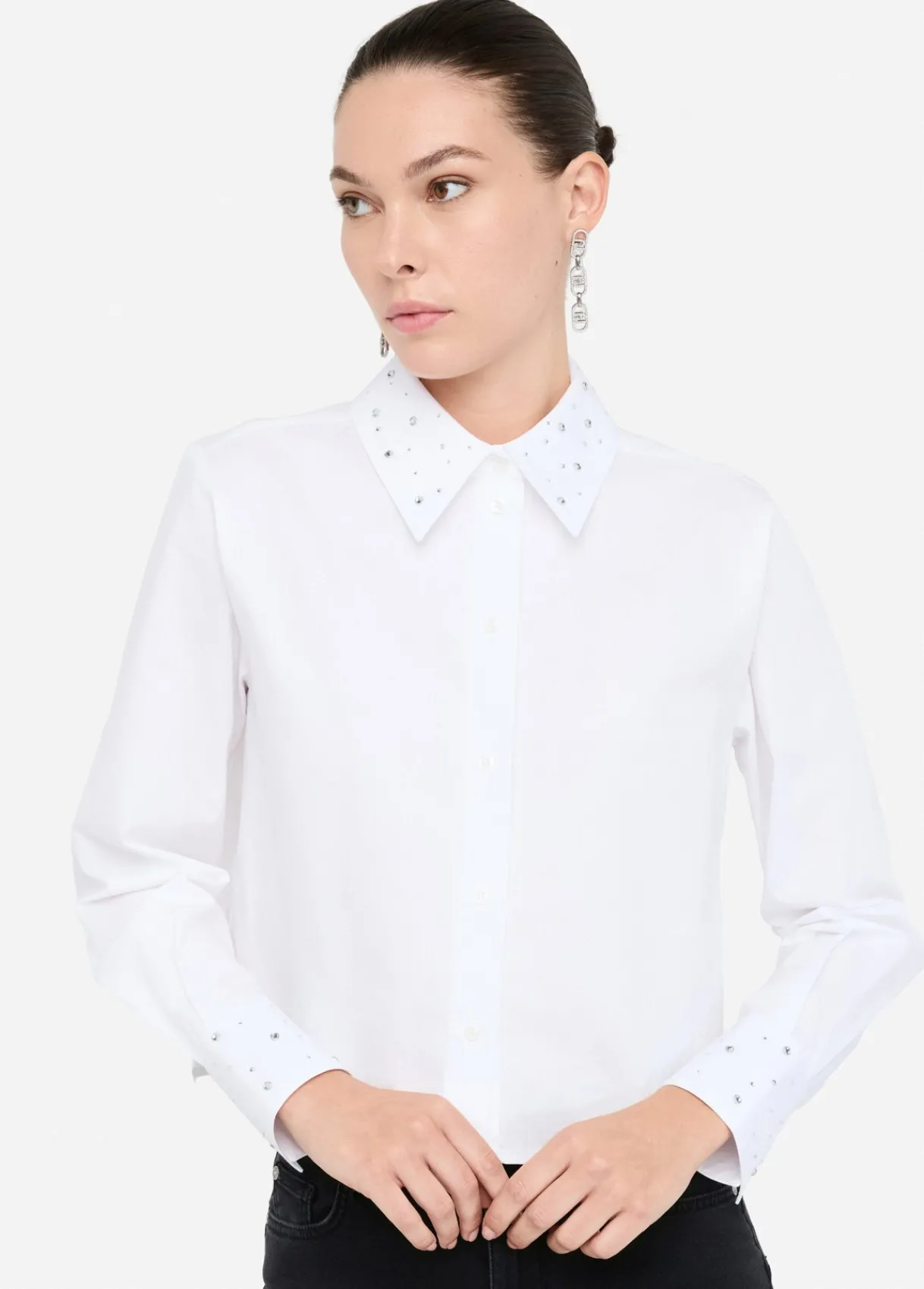 Liu Jo Chemise en popeline avec strass|Femme Chemises Et Blouses