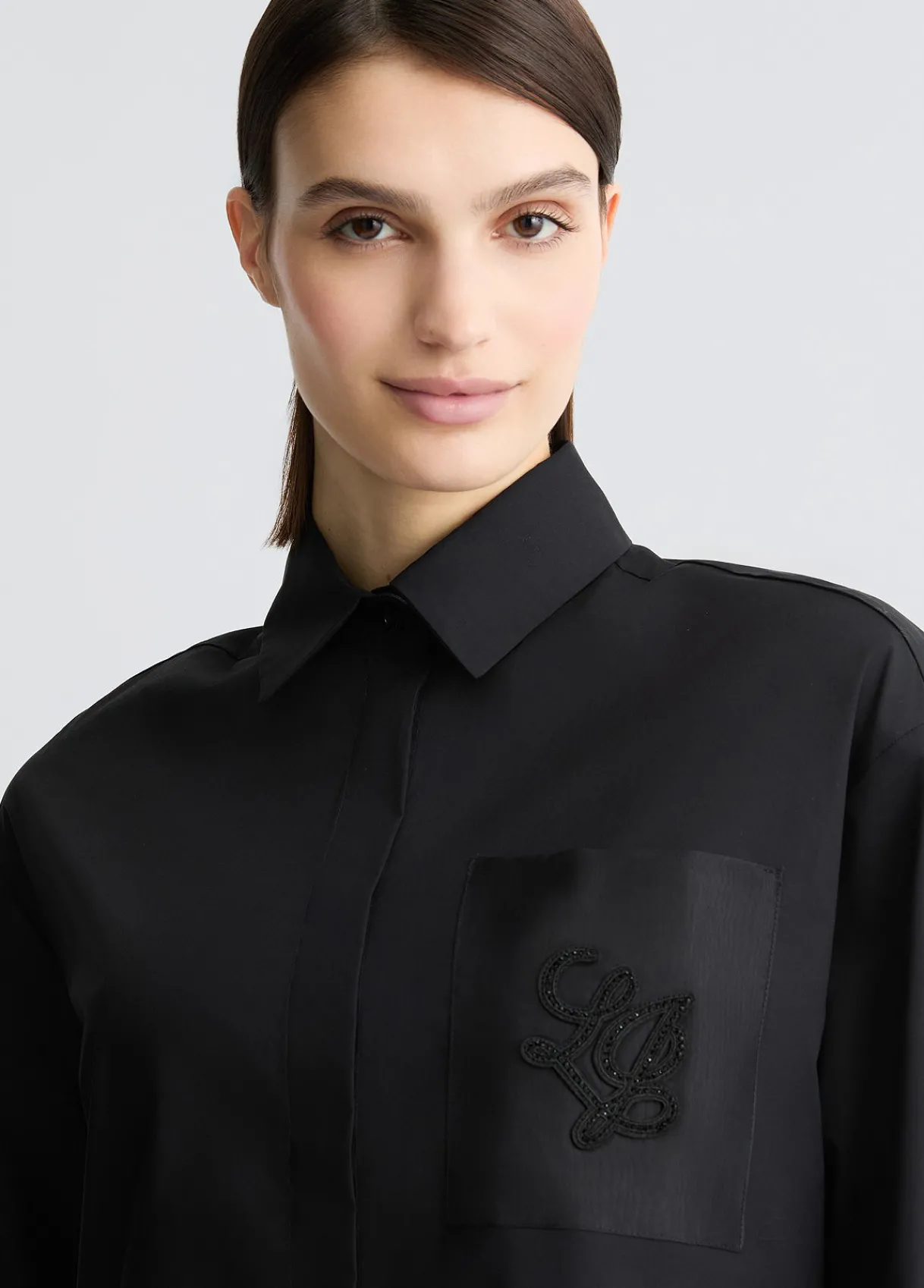Liu Jo Chemise en popeline avec strass|Femme Chemises Et Blouses