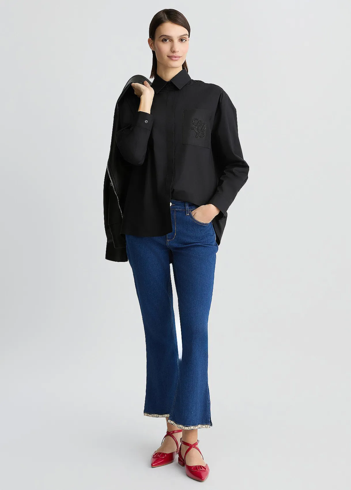 Liu Jo Chemise en popeline avec strass|Femme Chemises Et Blouses