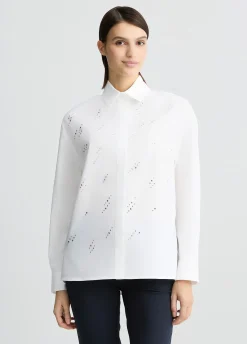 Liu Jo Chemise en popeline avec strass|Femme Chemises Et Blouses