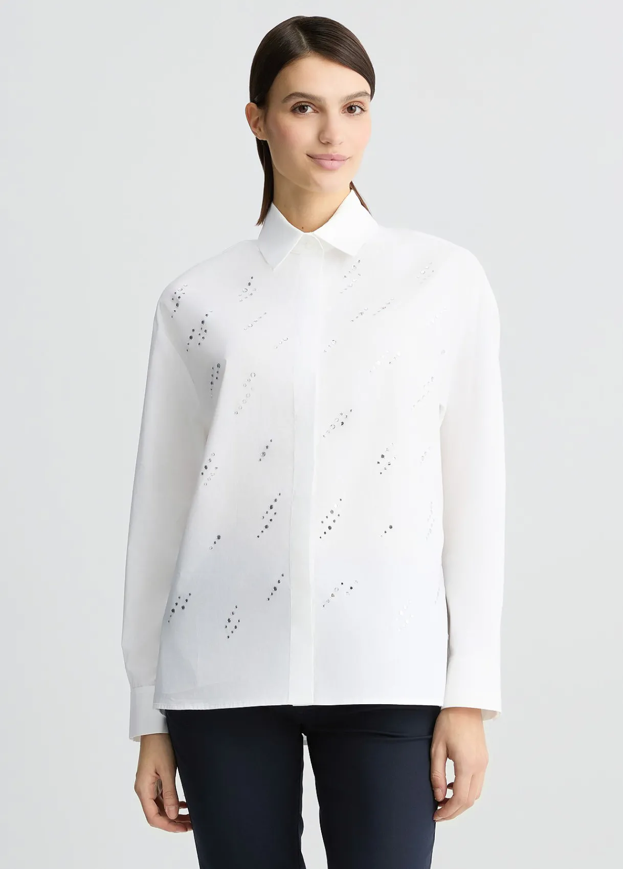 Liu Jo Chemise en popeline avec strass|Femme Chemises Et Blouses