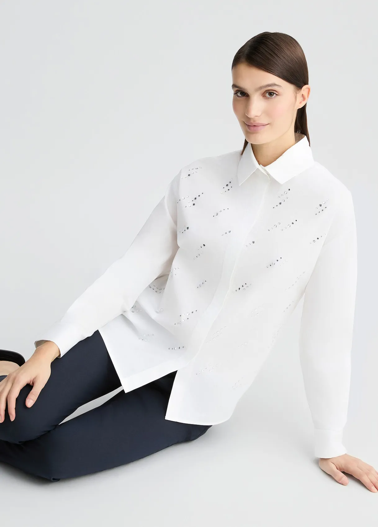 Liu Jo Chemise en popeline avec strass|Femme Chemises Et Blouses