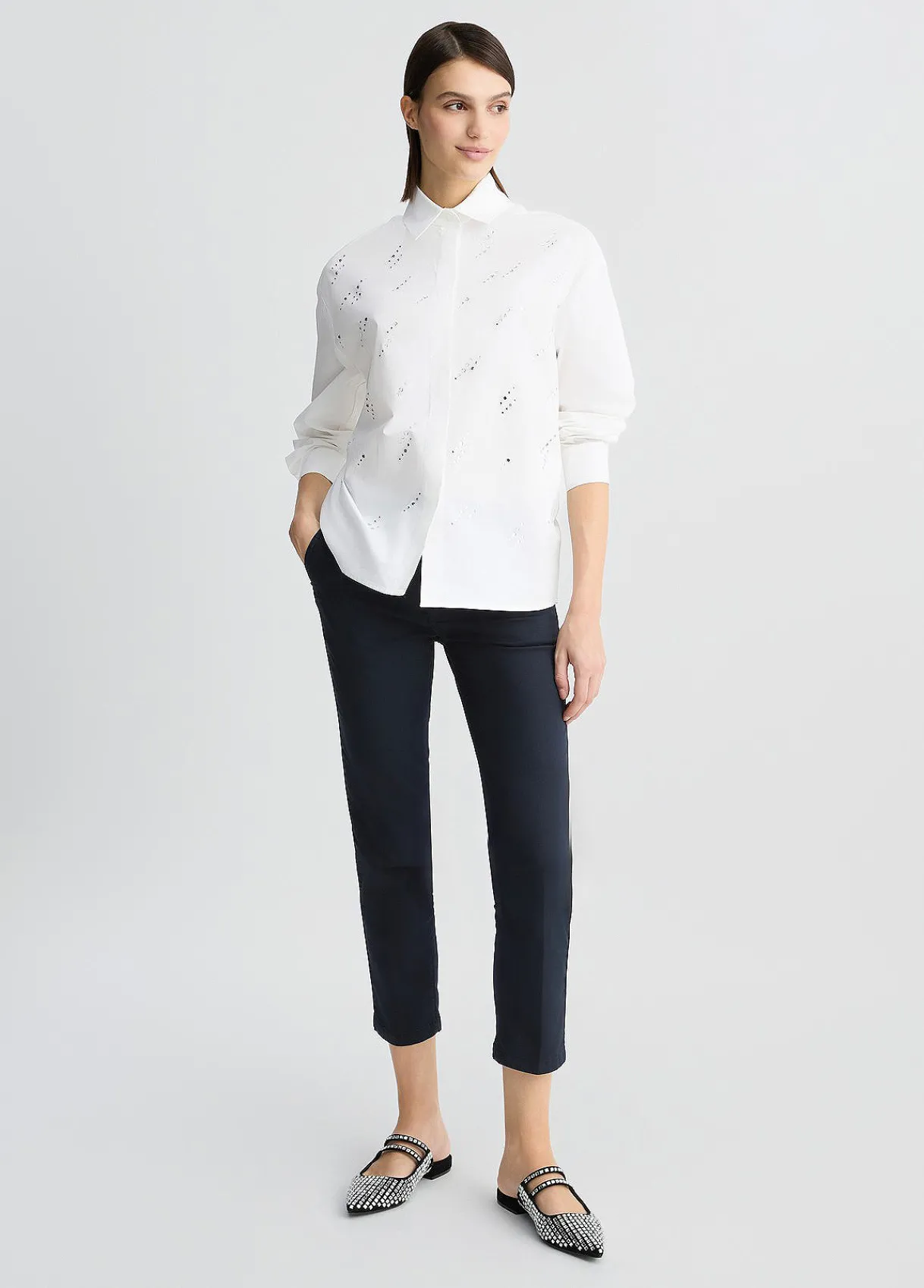 Liu Jo Chemise en popeline avec strass|Femme Chemises Et Blouses