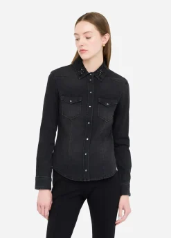 Liu Jo Chemise en toile denim avec strass|Femme Chemises Et Blouses