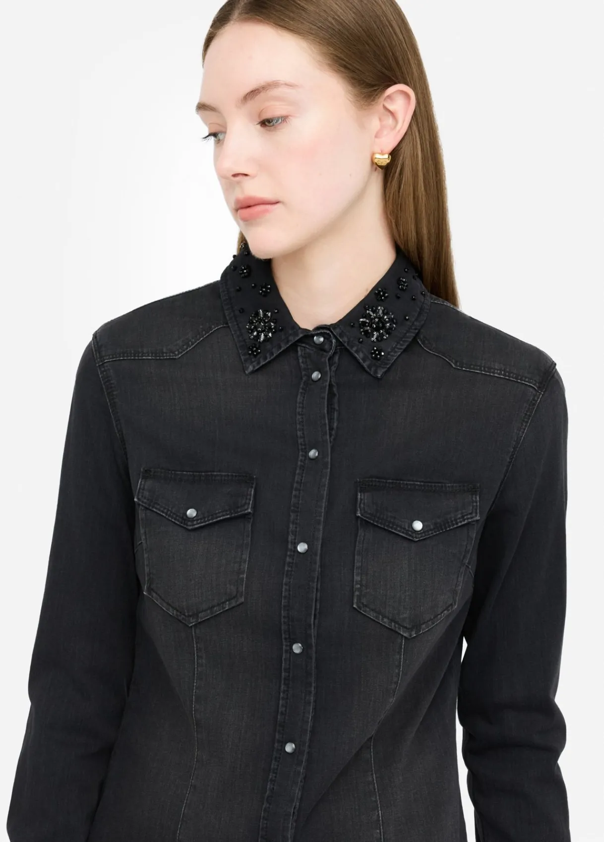 Liu Jo Chemise en toile denim avec strass|Femme Chemises Et Blouses