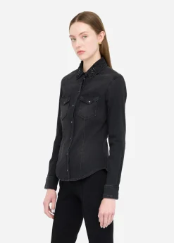 Liu Jo Chemise en toile denim avec strass|Femme Chemises Et Blouses
