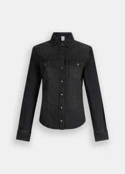 Liu Jo Chemise en toile denim avec strass|Femme Chemises Et Blouses