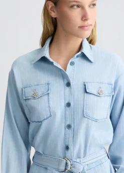 Liu Jo Combinaison en denim à rayures craie|Femme Robes