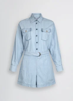 Liu Jo Combinaison en denim à rayures craie|Femme Robes