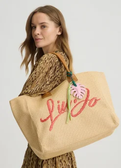 Liu Jo Fourre-tout grand format en raphia|Femme Sac Shopper|Mode Plage