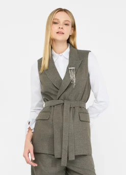 Liu Jo Gilet à chevrons avec ceinture|Femme Vestes