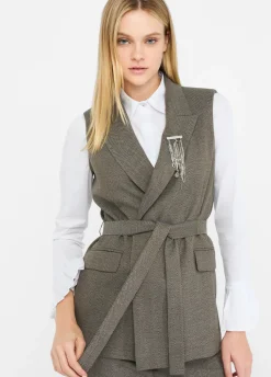 Liu Jo Gilet à chevrons avec ceinture|Femme Vestes